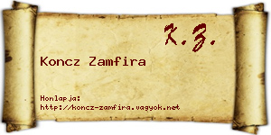 Koncz Zamfira névjegykártya